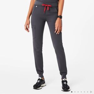 Figs- Charcoal Zamora High Waisted - TALL Jogger Scrub Pants- XXL